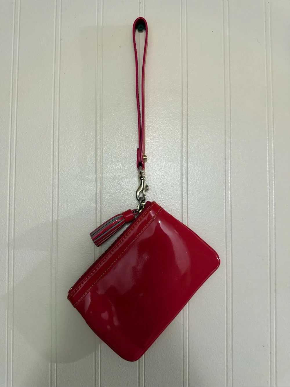 Dooney & Bourke Hot Pink Patent Wristlet Clutch with Detachable Strap